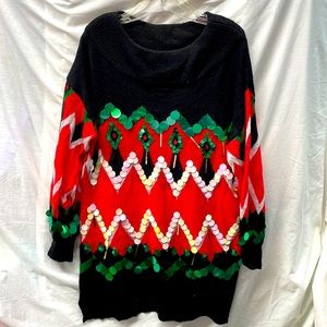 Holiday time sequined front sweater dress ladies sz xxl